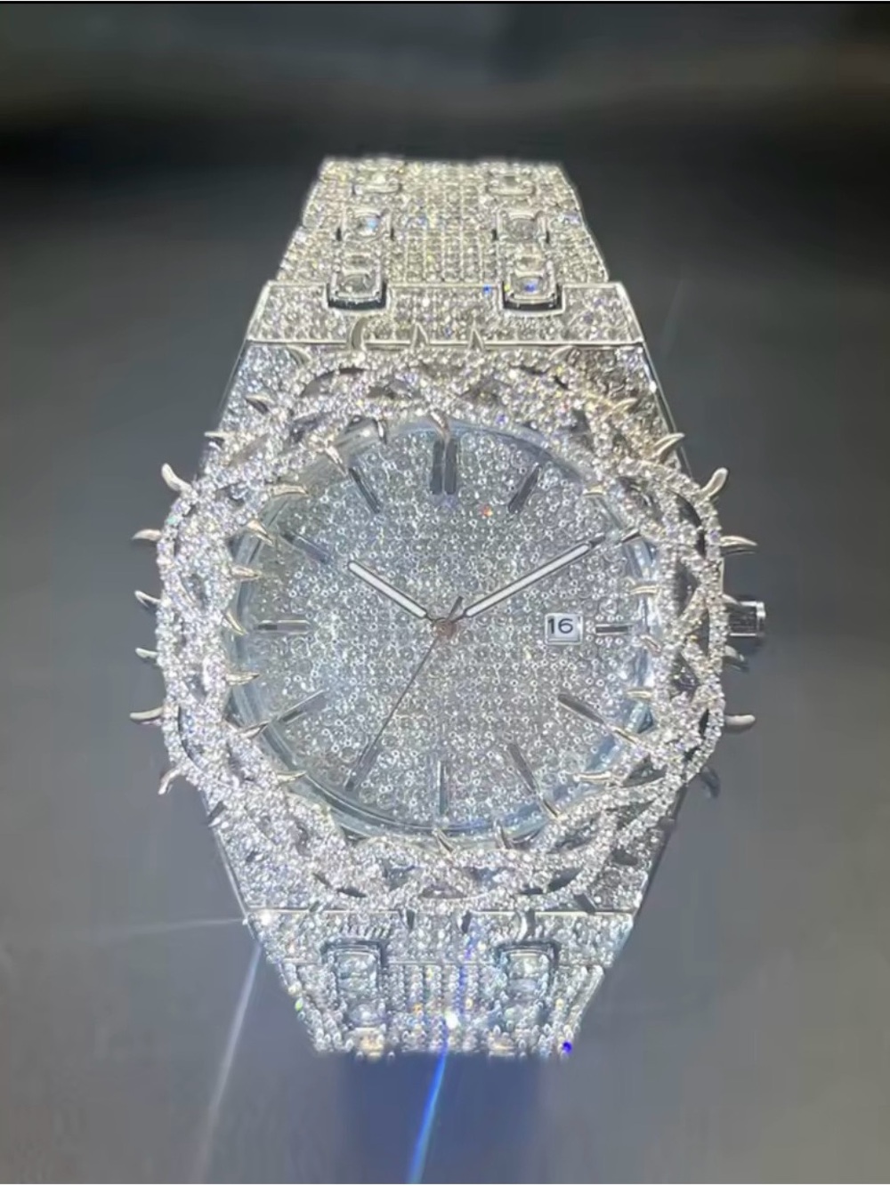 Luxury Pave Crystal Silver-Tone Women's Watch